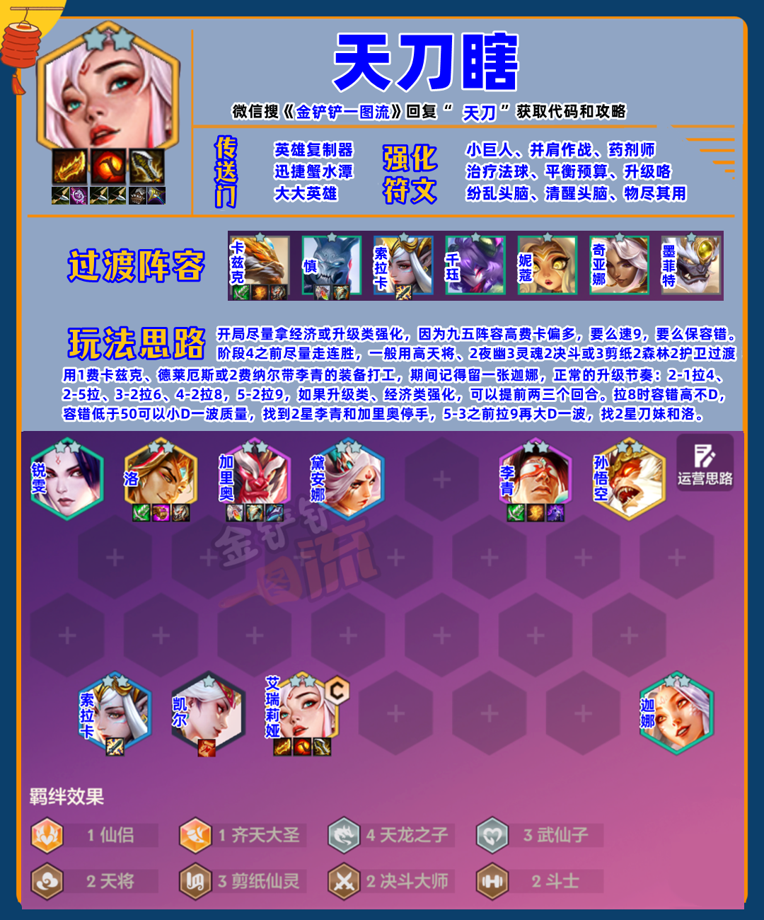 新T0天刀瞎，4.9新版本答案，全员2星保送前二！