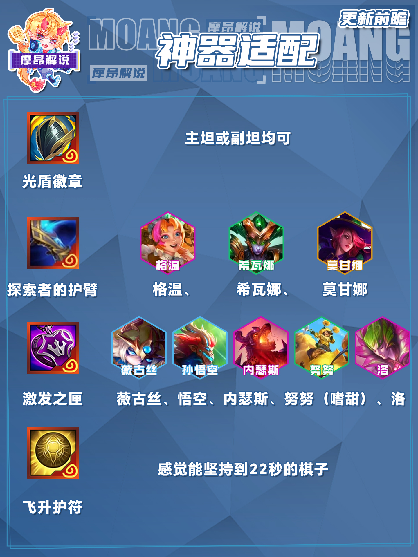 全神器契合度推荐，会利用一件神器顶2件装备